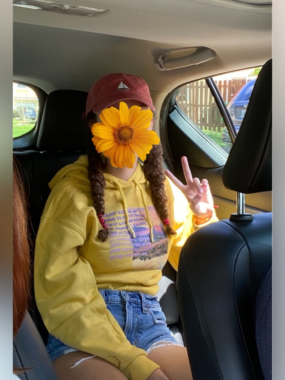 H&M Yellow Graphic Hoodie Sweatshirt